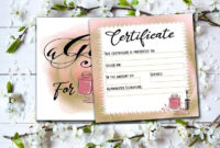 Nail Artist Gift Certificate Template Printable Gift Etsy Pertaining To Nail Gift Certificate Template Free