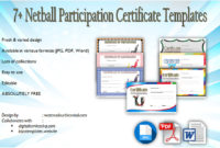 Netball Participation Certificate Templates 7 In Amazing Netball Certificate
