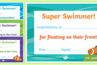 New Zealand Swimming Junior Achievement Certificates Intended For Swimming Achievement Certificate Free Printable
