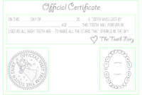 Official "Tooth Fairy" Certificate Tooth Fairy Tooth Inside Amazing Tooth Fairy Certificate Template Free