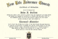 Online Ordination Credentials Easy Online Ordination In Best Certificate Of Ordination Template