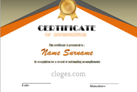 Orange Microsoft Word Certificate Of Appreciation Template Intended For Printable Microsoft Word Certificate Templates