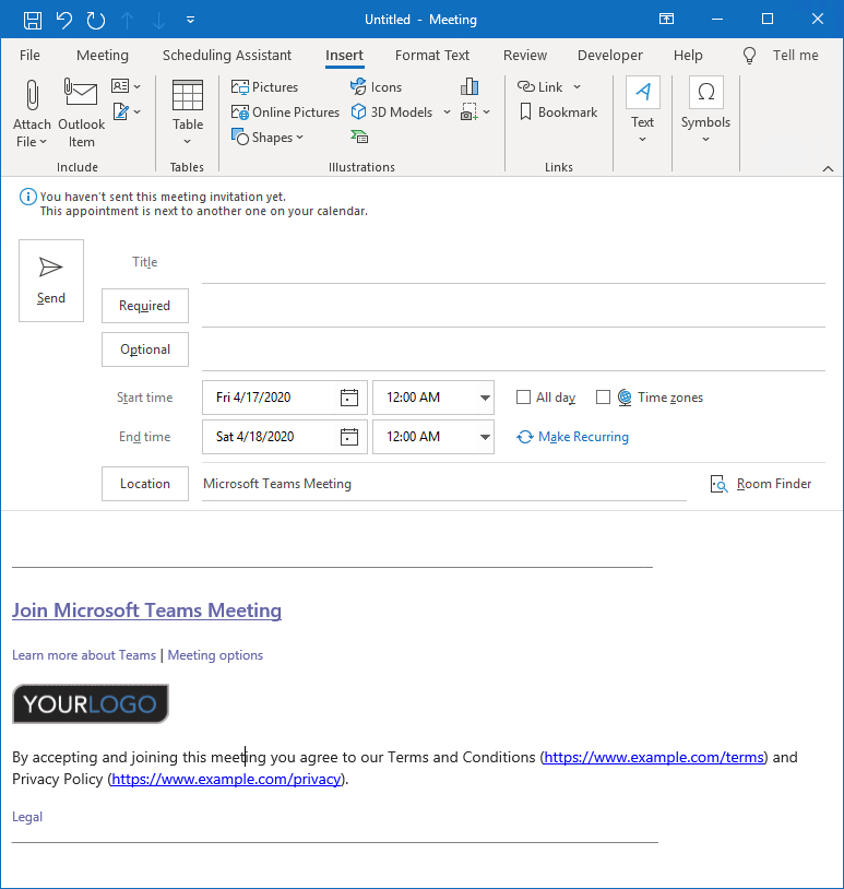 Outlook Meeting Invite Template Collection With Outlook Meeting Template