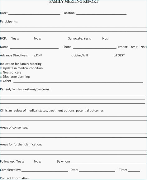 Palliative Care Family Meeting Template Williamsonga Pertaining To Palliative Care Family Meeting Template