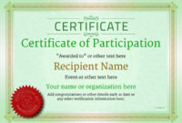 Participation Certificate Templates Free Printable Add Inside Free Participation Certificate Templates Free Printable