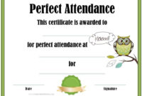 Perfect Attendance Award Certificates Intended For Amazing Perfect Attendance Certificate Template Free