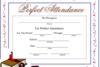 Perfect Attendance Certificate Free Template Business Pertaining To Printable Perfect Attendance Certificate Template