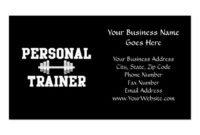 Personal Trainer Black And White Dumbell Training Business Inside Personal Training Business Plan Template Free