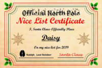 Personalised Christmas Santa Nice Or Naughty List Intended For Printable Free 9 Naughty List Certificate Templates