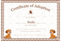 Pet Adoption Certificate Design Template In Psd Word Throughout Pet Birth Certificate Template