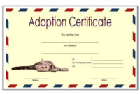 Pet Adoption Certificate Editable Templates Intended For Dog Adoption Certificate Free Printable 7 Ideas