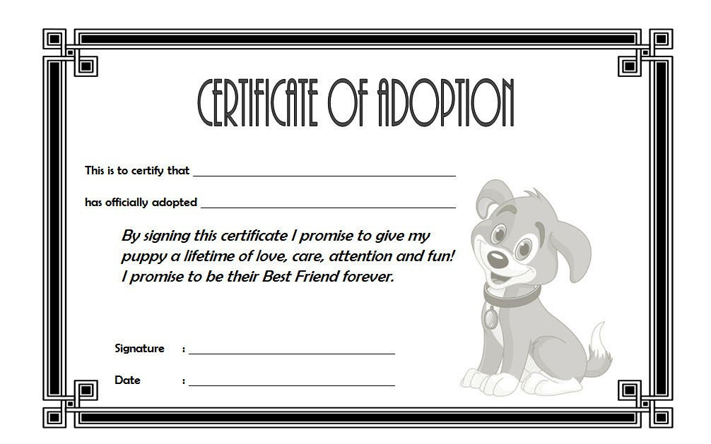 Pet Adoption Certificate Editable Templates Pertaining To Quality Child Adoption Certificate Template