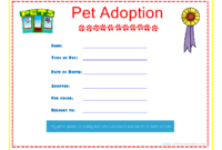 Pet Adoption Certificate Template Douglasbaseball Regarding Child Adoption Certificate Template