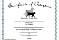 Pet Adoption Certificate Template Sample Templates With Awesome Pet Adoption Certificate Template