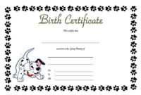 Pet Birth Certificate Templates Fillable 7 Best Designs In Best Kitten Birth Certificate Template