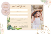 Photography Gift Certificate Card Adobe Photoshop Psd Pertaining To Gift Certificate Template Photoshop