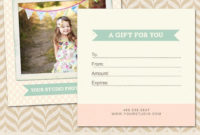 Photography Gift Certificate Template For Professional Etsy Inside Amazing Photography Gift Certificate