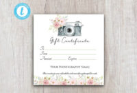Photography Gift Certificate Template Gift Voucher With Amazing Photography Gift Certificate