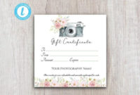 Photography Gift Certificate Template Gift Voucher With Best Free Photography Gift Certificate Template