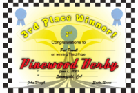 Pinewood Derby 3Rd Place Printable Certificate Inside Pinewood Derby Certificate Template