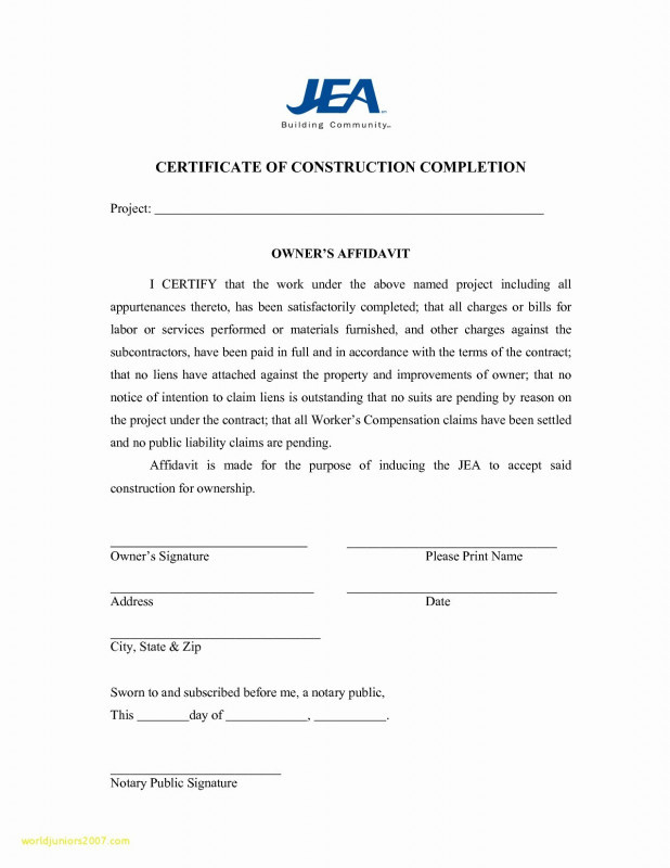 Practical Completion Certificate Template Jct Pertaining To Amazing Certificate Template For Project Completion
