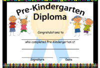 Prekindergarten Graduation Diplomas Blank Graduation With Amazing Kindergarten Graduation Certificates To Print Free