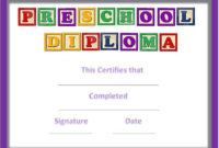 Preschool Certificates With Printable First Day Of School Certificate Templates Free