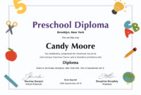 Preschool Diploma Certificate Template In Adobe Photoshop With Regard To Pre K Diploma Certificate Editable Templates