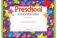 Preschool Graduation Certificate 30 Count Ctt Graphics Throughout Pre K Diploma Certificate Editable Templates