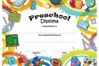 Preschool Graduation Certificate Template Free Best For Preschool Graduation Certificate Template Free