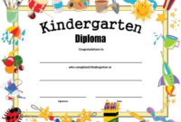Preschool Graduation Certificate Template Free Best Within 10 Kindergarten Diploma Certificate Templates Free