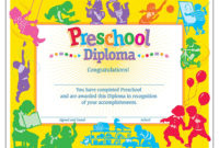Preschool Graduation Diploma 30 Count Ctt Graphics Within Quality Daycare Diploma Certificate Templates