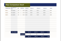 Price Comparison Sheet Template For Excel Excel Templates Throughout Cost Comparison Spreadsheet Template