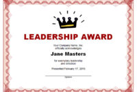 Printable Award Certificate Templates Sampleprintable Throughout Leadership Award Certificate Template