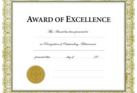 Printable Award Templates Colonarsd7 Intended For Regarding Leadership Award Certificate Template