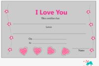 Printable Certificate Template Blank Love Letter Template Pertaining To Love Certificate Templates