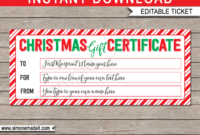 Printable Christmas Gift Certificate Christmas Gift Voucher For Free Homemade Christmas Gift Certificates Templates