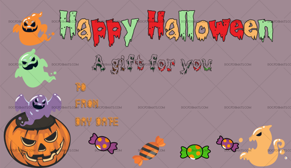 Printable Halloween Gift Certificate Templates Doc Formats Regarding Halloween Certificate Template