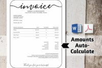 Printable Invoice Template No Color Ink Word Pdf Download Within Etsy Business Plan Template