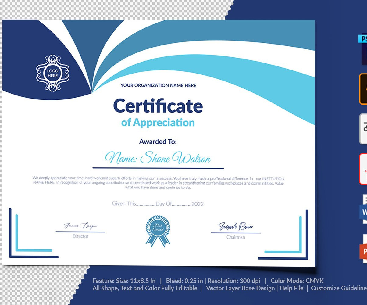 Printable Of Appreciation Certificate Template 104730 Throughout Gratitude Certificate Template