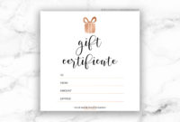 Printable Rose Gold Gift Certificate Template Editable Etsy For Quality Kids Gift Certificate Template
