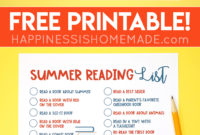 Printable Summer Reading Challenge List For Kids With Summer Reading Certificate Printable