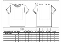 Printable T Shirt Order Form Template Charlotte Clergy Inside Fashion Cost Sheet Template