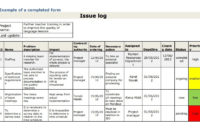 Project Issues Log Templates 6 Free Printable Word In Printable It Issues Log Template