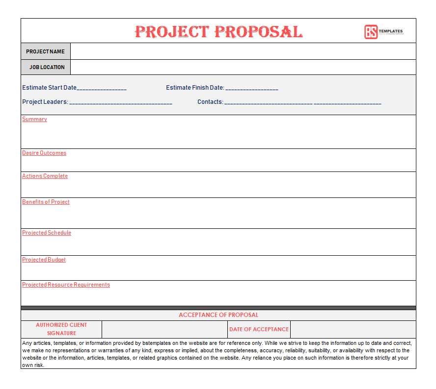 Project Proposal Templates Free Excel Pdf Example Download In Microsoft Word Project Proposal Template