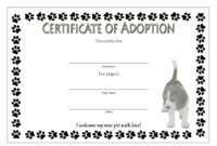 Puppy Adoption Certificate Templates For Kitten Birth Certificate Template