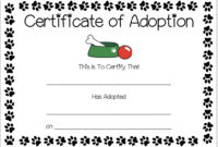 Puppy Adoption Certificate Templates In Awesome Pet Adoption Certificate Template