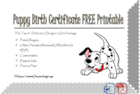 Puppy Birth Certificate Free Printable 8 Distinctive Ideas With Best Service Dog Certificate Template Free 7 Designs