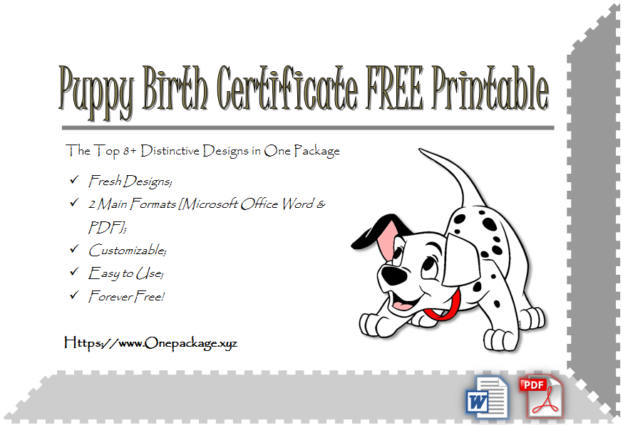 Puppy Birth Certificate Free Printable 8 Distinctive Ideas With Puppy Birth Certificate Template