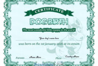 Puppy Birth Certificate Free Printable Sample In Onahau With Free Pet Birth Certificate Template